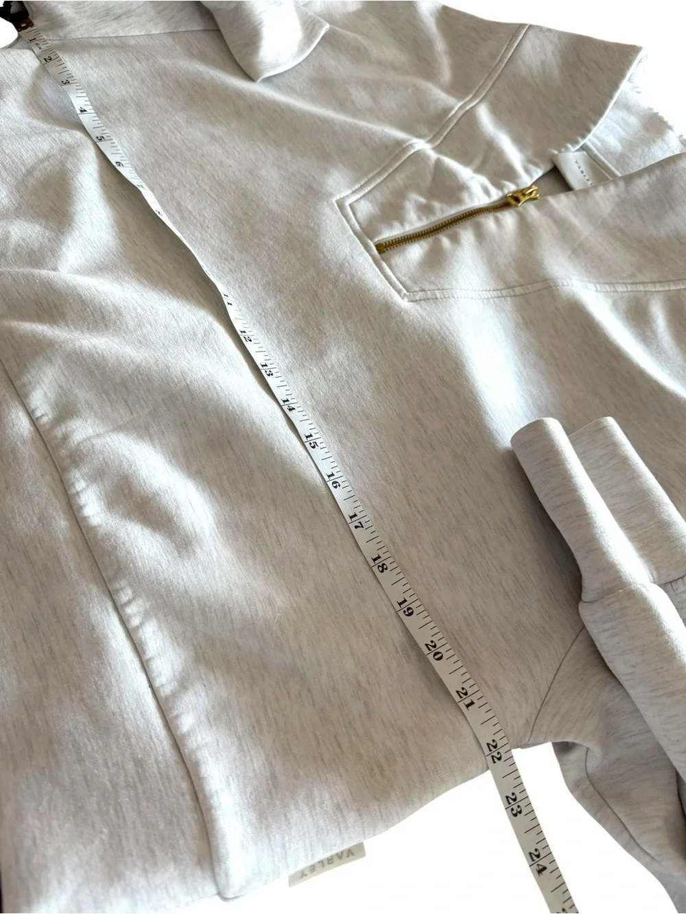 Varley Davidson Sweatshirt Doublesoft Heathered Gray Quarter Sip Size L - Picture 9 of 13